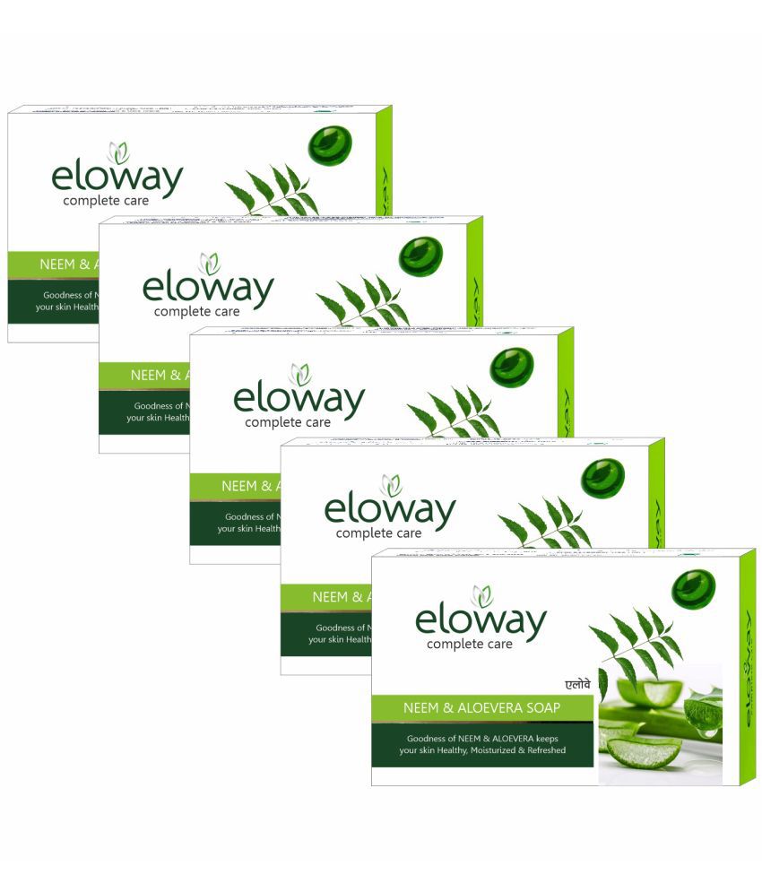     			Eloway Neem & Aloevera Soap for Healthy Skin Pack of 5 (5 x 75 g)