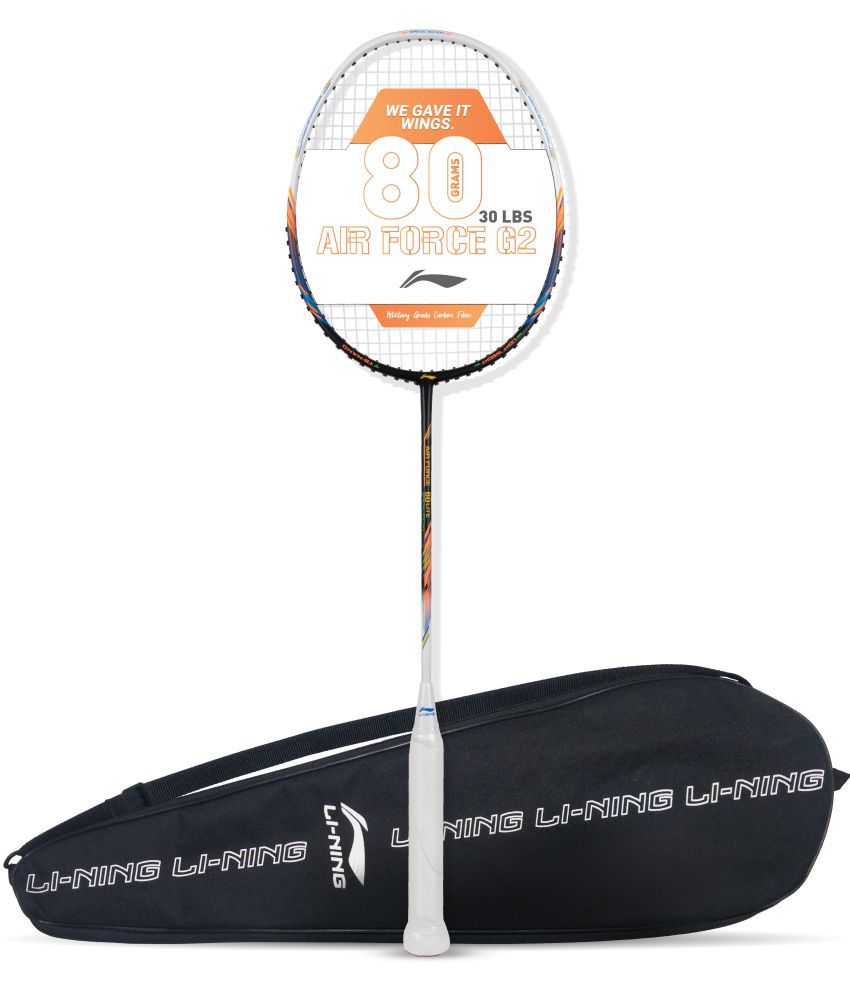     			Li-Ning Air Force 80 Lite Carbon Fiber Strung Badminton Racket with Free Full Cover(Black/White,Pack of 1)