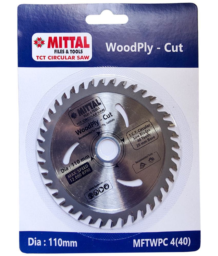     			MITTAL 4"/110MM 40 Teeth TCT CIRCULAR SAW BLADE FOR WOOD CUTTING PREMIUM QUALITY Best For Wood, PLY Wood,MDF & Solid Wood. Wood Cutter