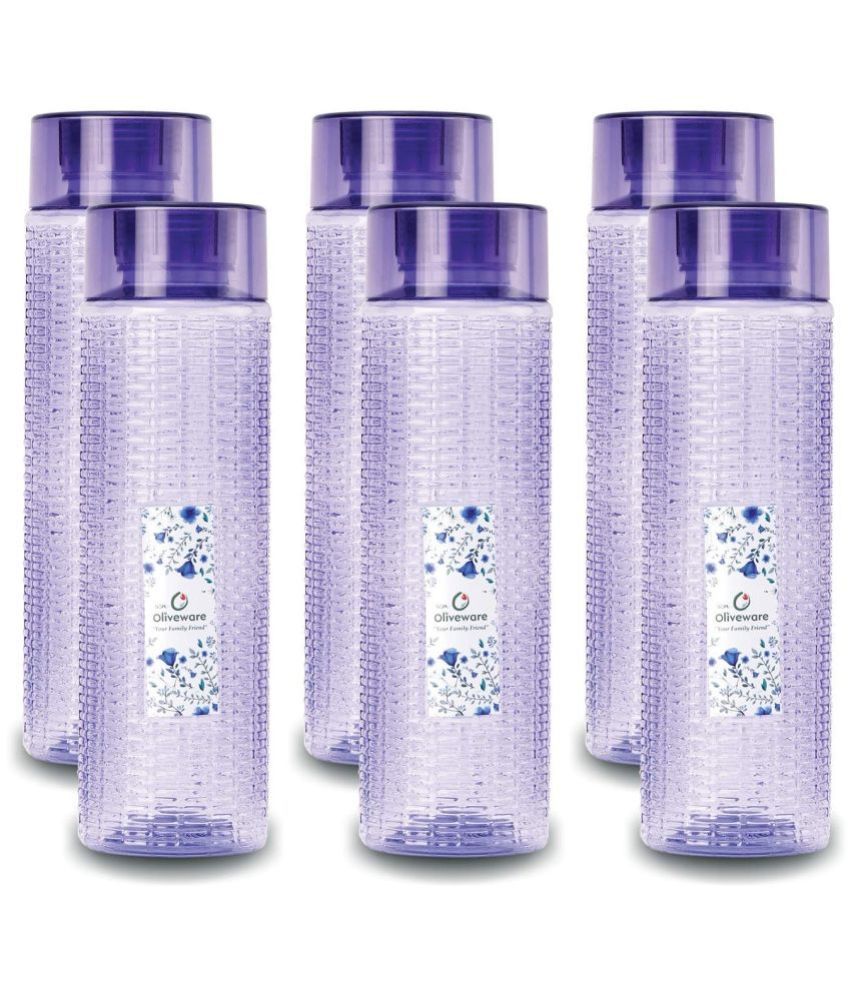     			Oliveware Purple Water Bottle 1000 mL ( Set of 6 )