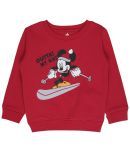 Bodycare Mickey & Friends Boys Sweat Shirt Round Neck Full Sleeves Pack Of 1-Red Medium