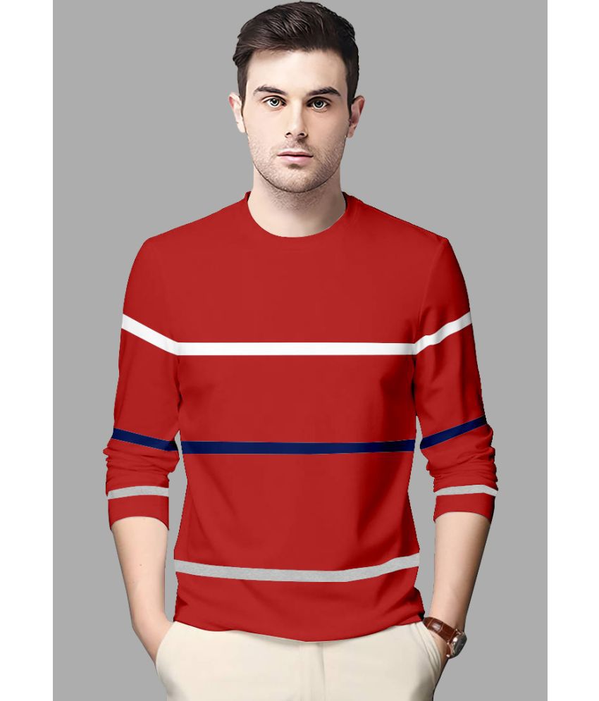     			AUSK T-Shirt Cotton Blend Regular Fit For Men - Red ( Pack of 1 )