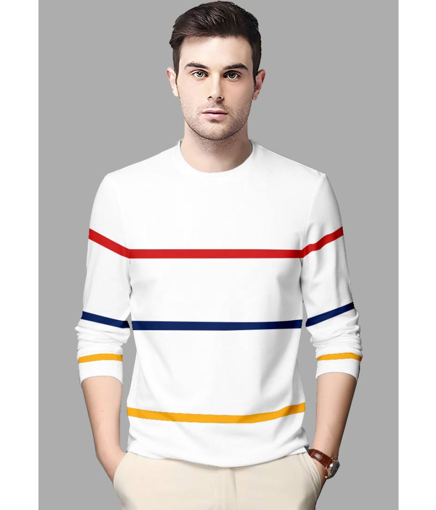    			AUSK T-Shirt Cotton Blend Regular Fit For Men - White ( Pack of 1 )