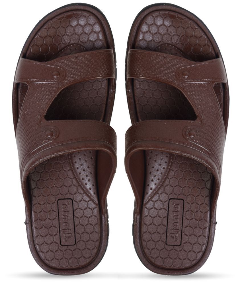     			Ajanta - Brown Men's Leather Slipper