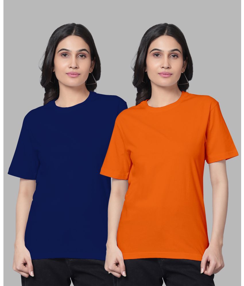     			Diaz - Multicolor Cotton Blend Loose Fit Women's T-Shirt ( Pack of 2 )