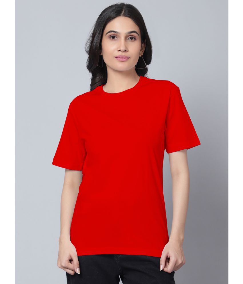     			Diaz - Red Cotton Blend Loose Fit Women's T-Shirt ( Pack of 1 )