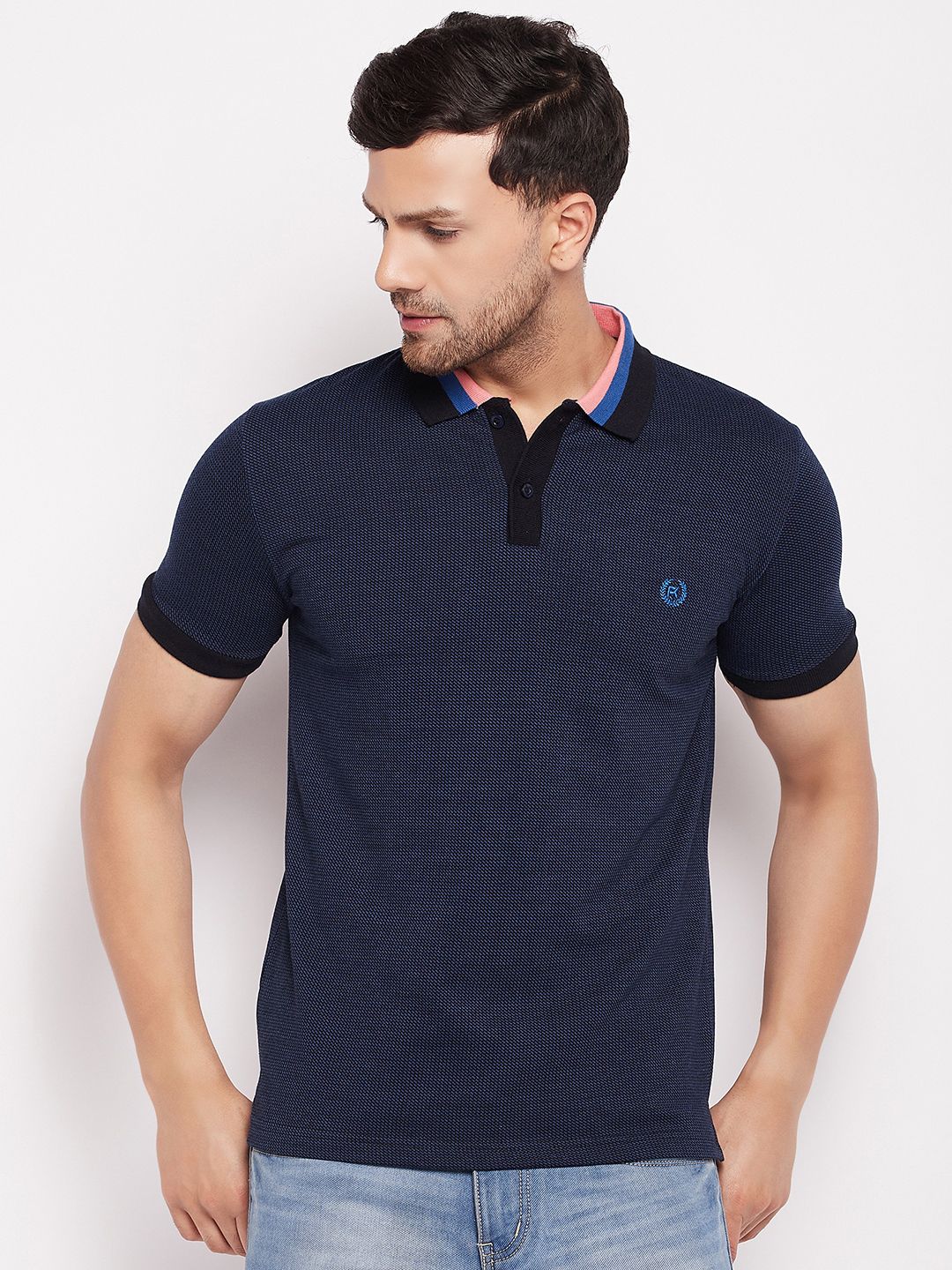     			First Krush - Navy Blue Cotton Regular Fit Men's Polo T Shirt ( Pack of 1 )