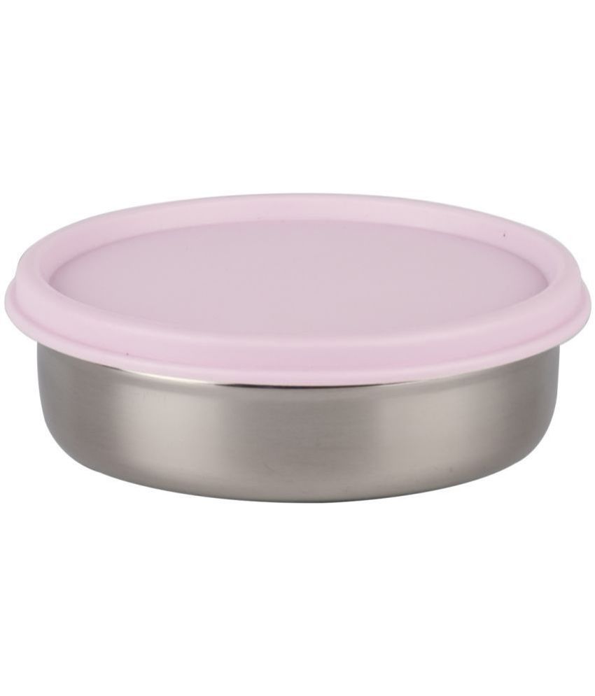     			HOMETALES Stainless Steel Multi-Purpose Round Food Container 200ml, Pink, (2U)