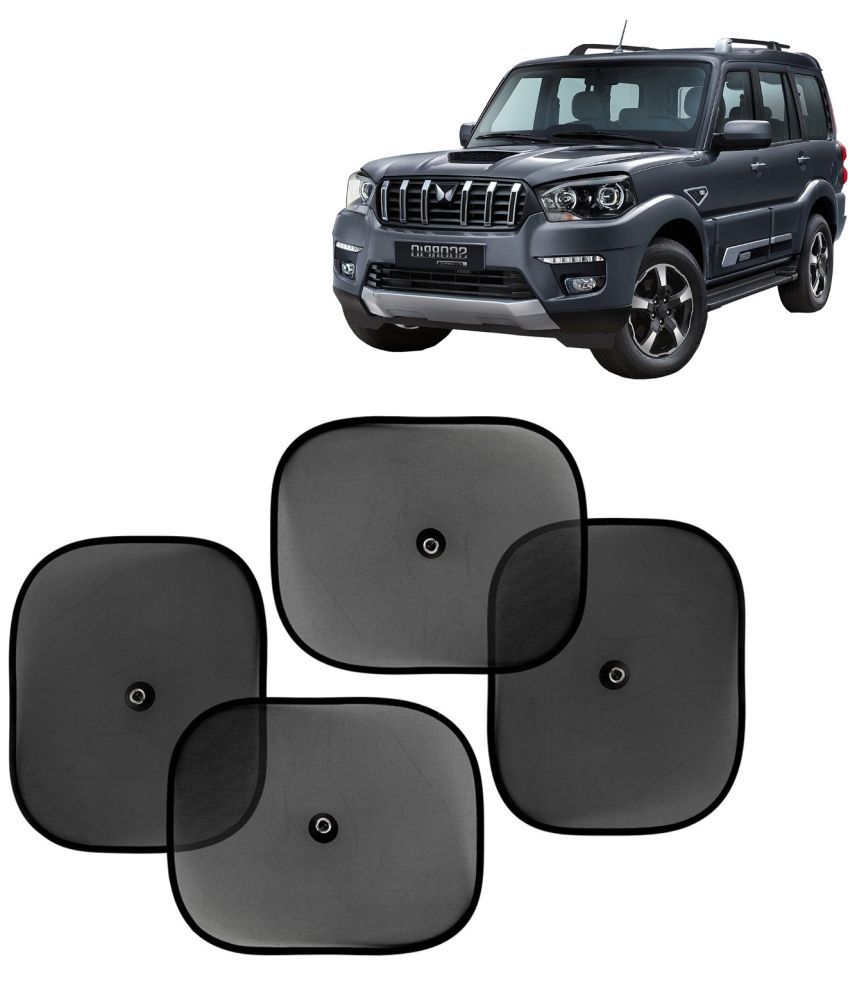     			Kingsway Car Curtain Sticky Sun Shade Universal Use for Mahindra Scorpio Classic, 2022 Onwards Model, Color : Black, Mesh, Pack of 4 Piece Car Sun Shades Blinds Cover