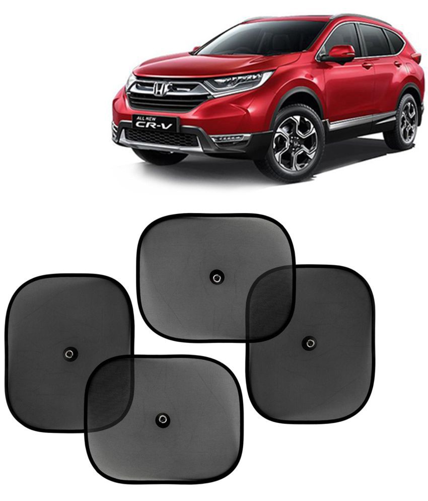     			Kingsway Car Curtain Sticky Sun Shade Universal Use for Honda CRV, 2019 Onwards Model, Color : Black, Mesh, Pack of 4 Piece Car Sun Shades Blinds Cover