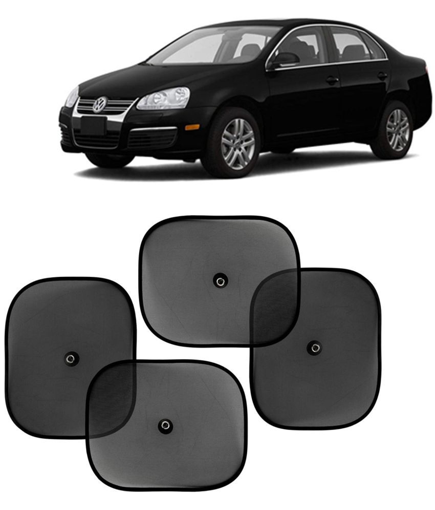     			Kingsway Car Curtain Sticky Sun Shade Universal Use for Volkswagen Jetta, 2006 - 2011 Model, Color : Black, Mesh, Pack of 4 Piece Car Sun Shades Blinds Cover