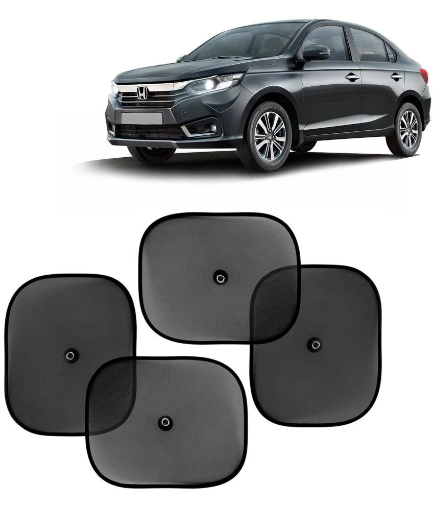     			Kingsway Car Curtain Sticky Sun Shade Universal Use for Honda Amaze, 2023 Onwards Model, Color : Black, Mesh, Pack of 4 Piece Car Sun Shades Blinds Cover