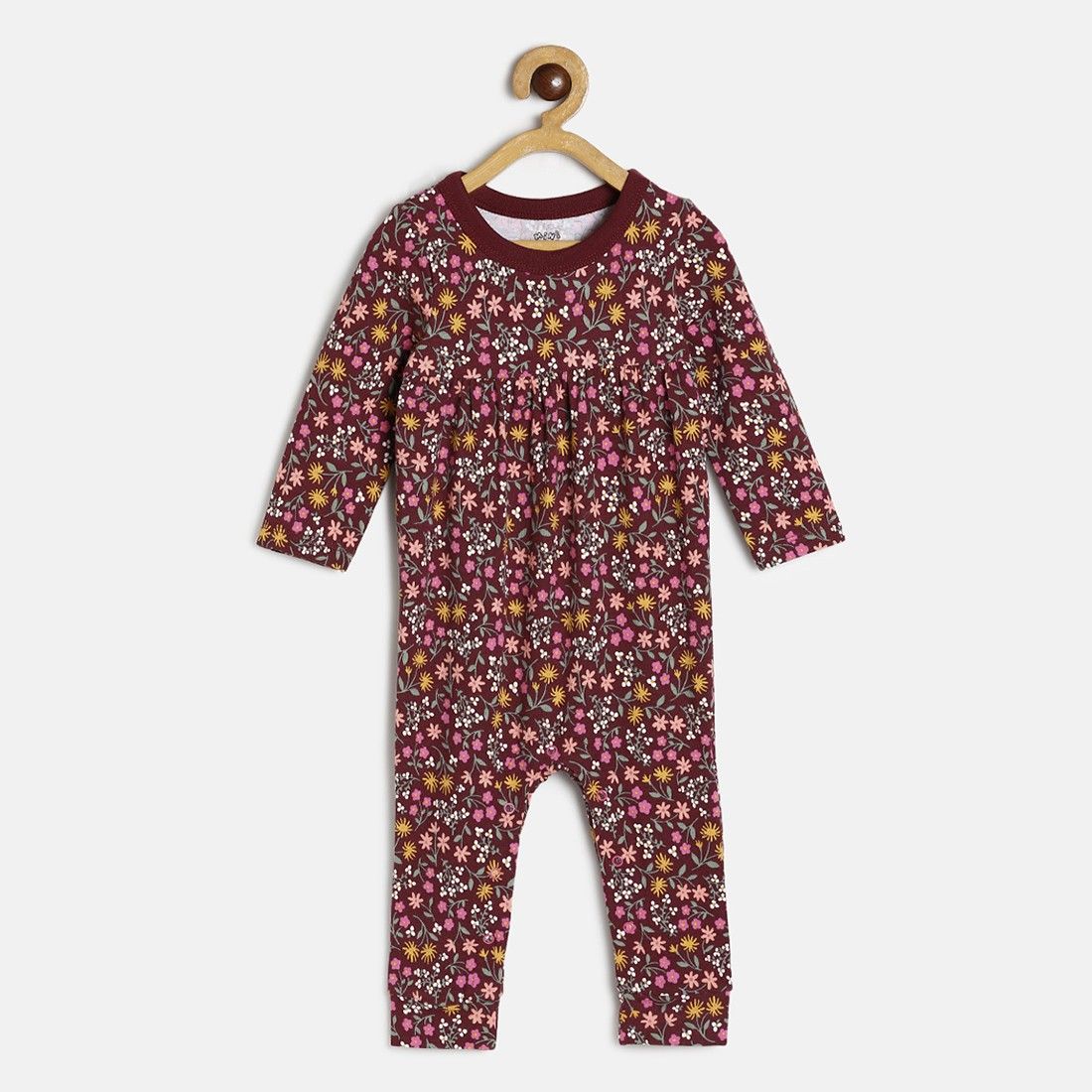     			MINI KLUB - Maroon Cotton Blend Rompers For Baby Girl ( Pack of 1 )