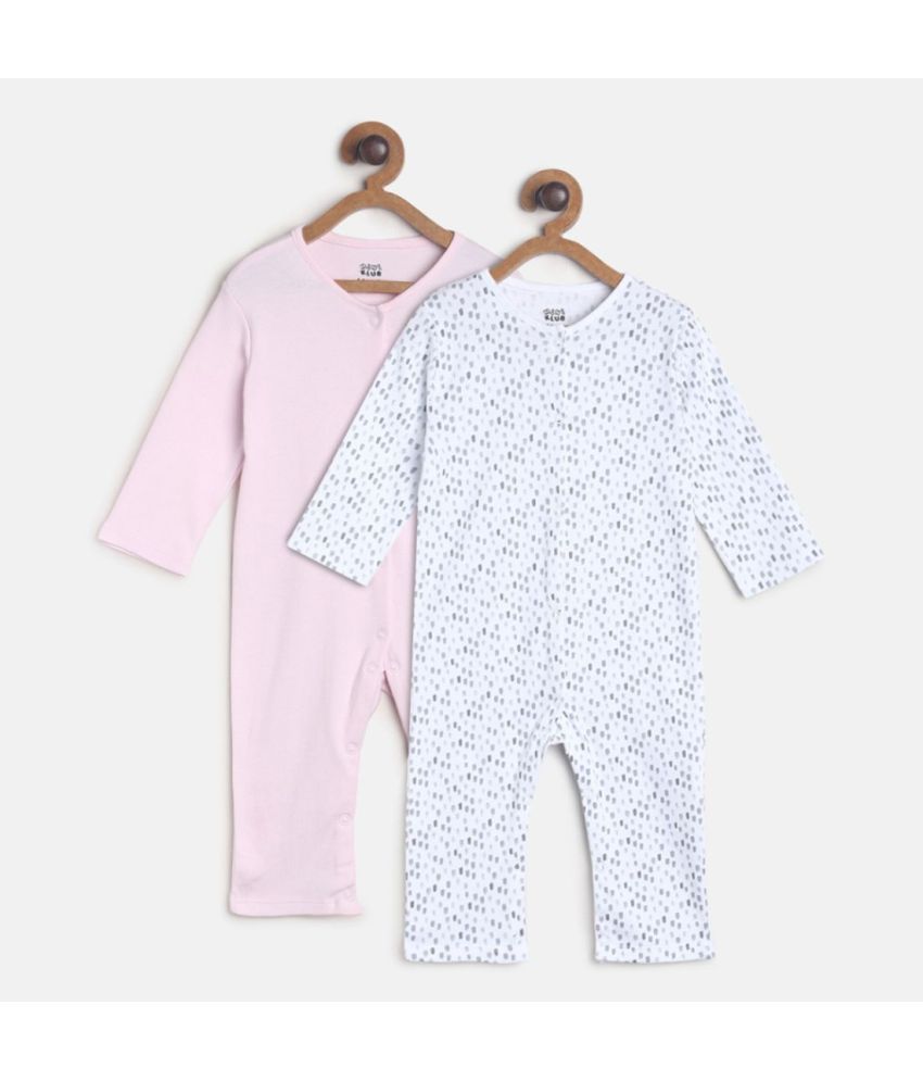     			MINI KLUB - Multicolor Cotton Blend Rompers For Baby Girl ( Pack of 2 )