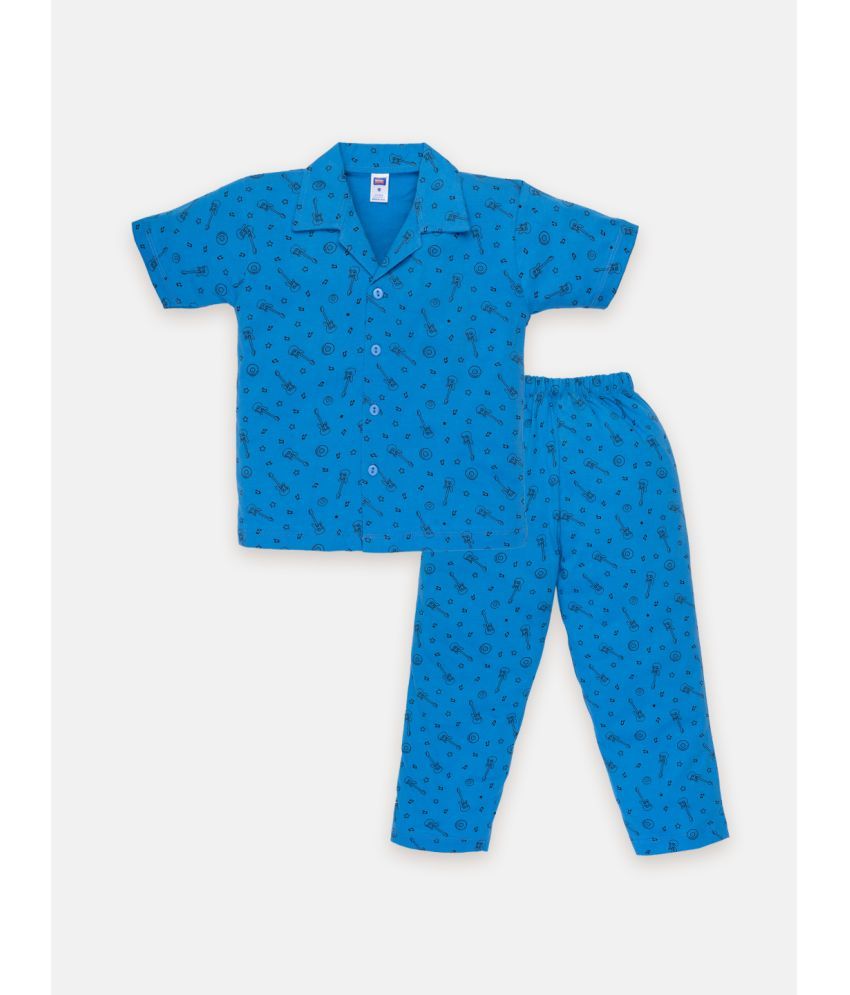     			NOTTIE PLANET HALF SLEEVE NIGHTWEAR PYJAMA SET GUITER PRINT - BLUE