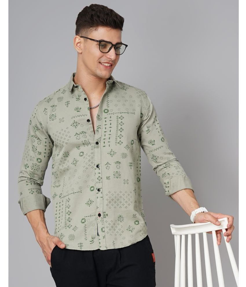     			Paul Street - Green 100% Cotton Slim Fit Men's Casual Shirt ( Pack of 1 )