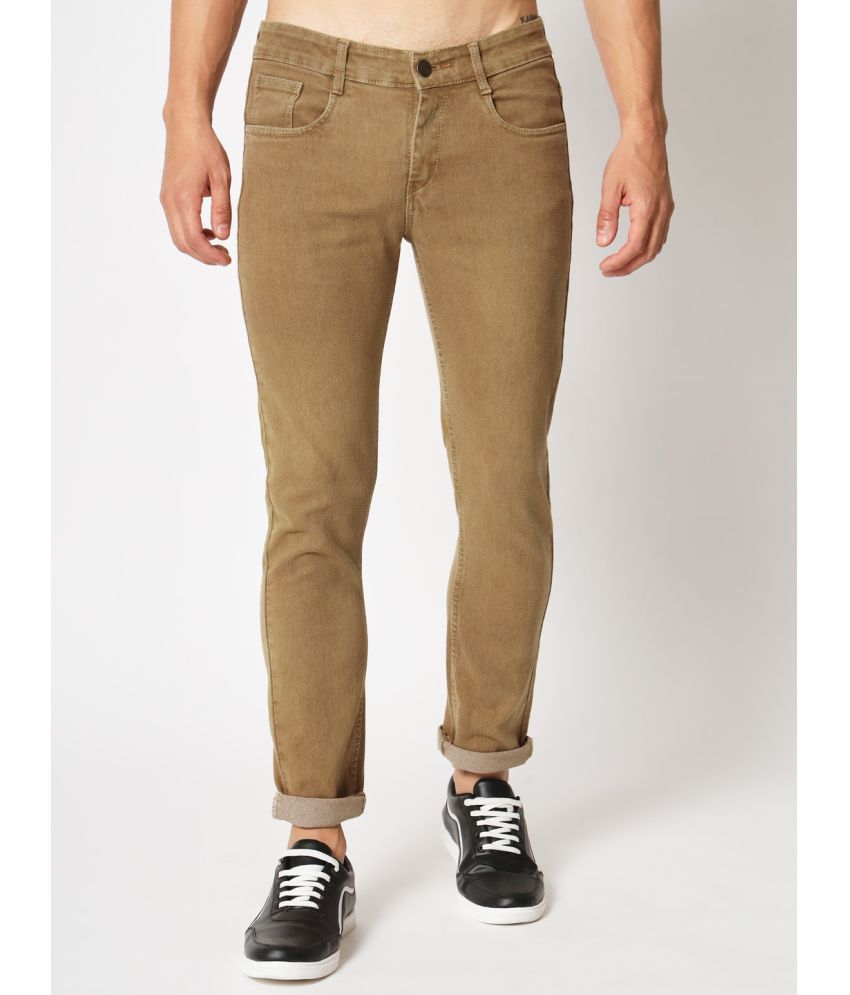 RAGZO - Khaki Denim Slim Fit Men's Jeans ( Pack of 1 )