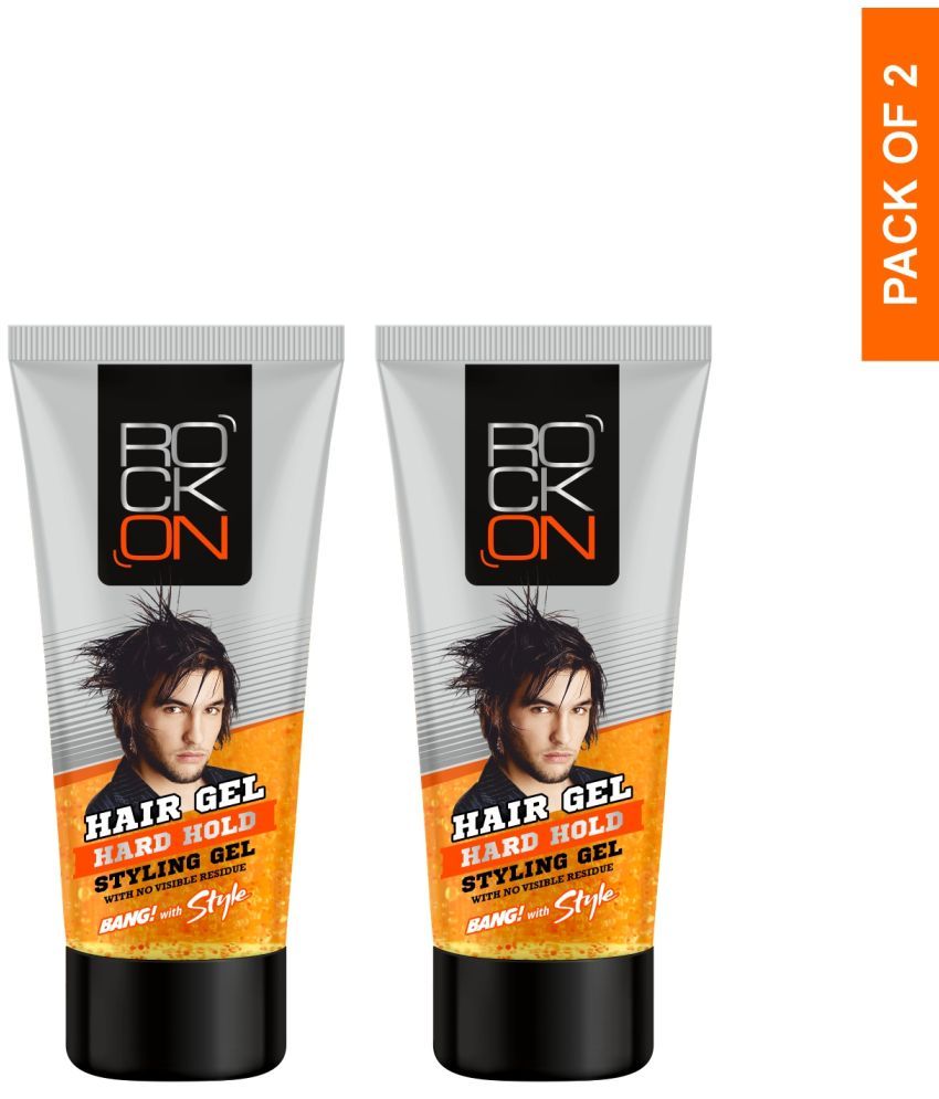     			Rock On Hair Gel Strong Hard Hold Gels for Men for Wet Look & Shiny Styles 60g ( Pack of 2 )