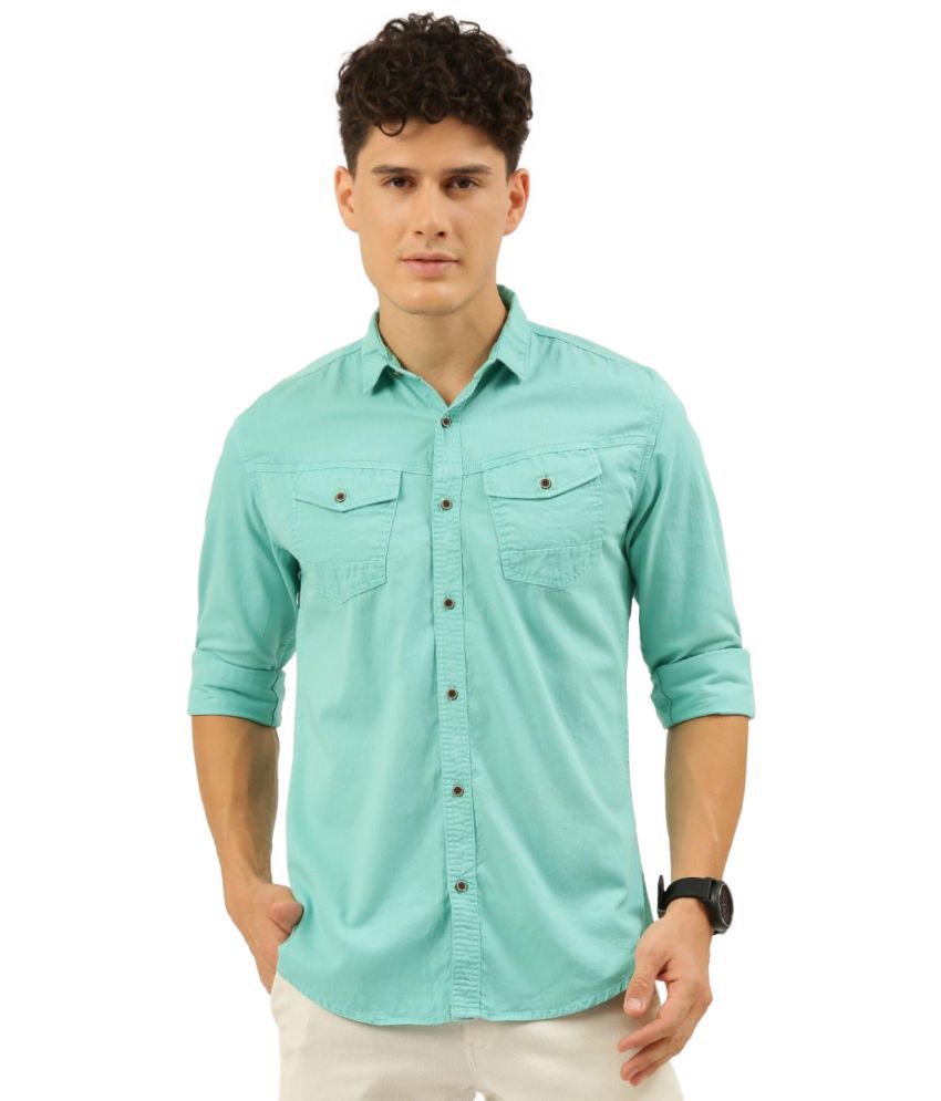     			IVOC - Blue 100% Cotton Slim Fit Men's Casual Shirt ( Pack of 1 )