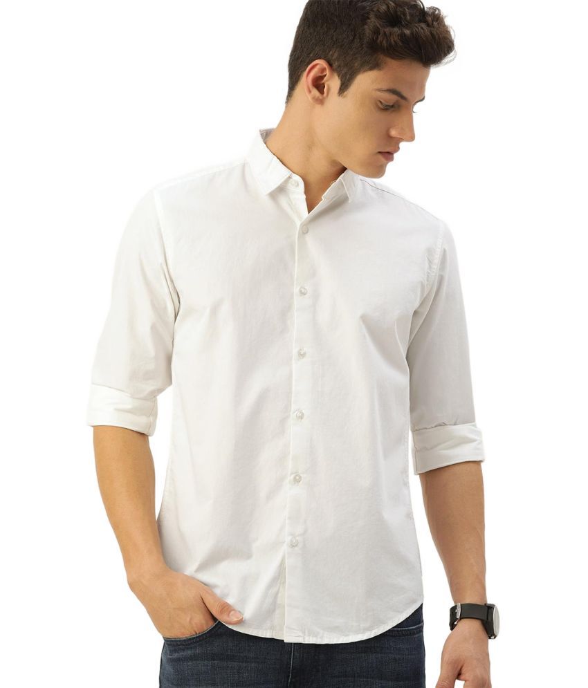    			IVOC - White 100% Cotton Slim Fit Men's Formal Shirt ( Pack of 1 )