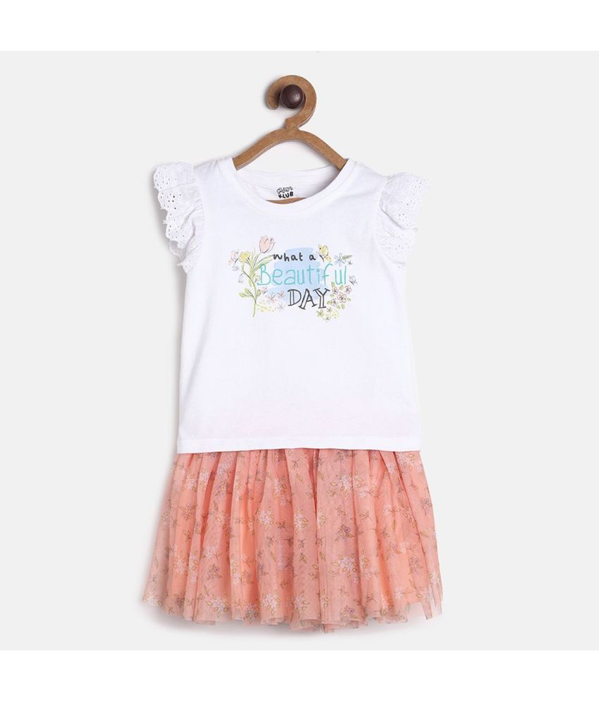     			MINI KLUB - Multicolor Cotton Baby Girl Top & Skirt ( Pack of 1 )