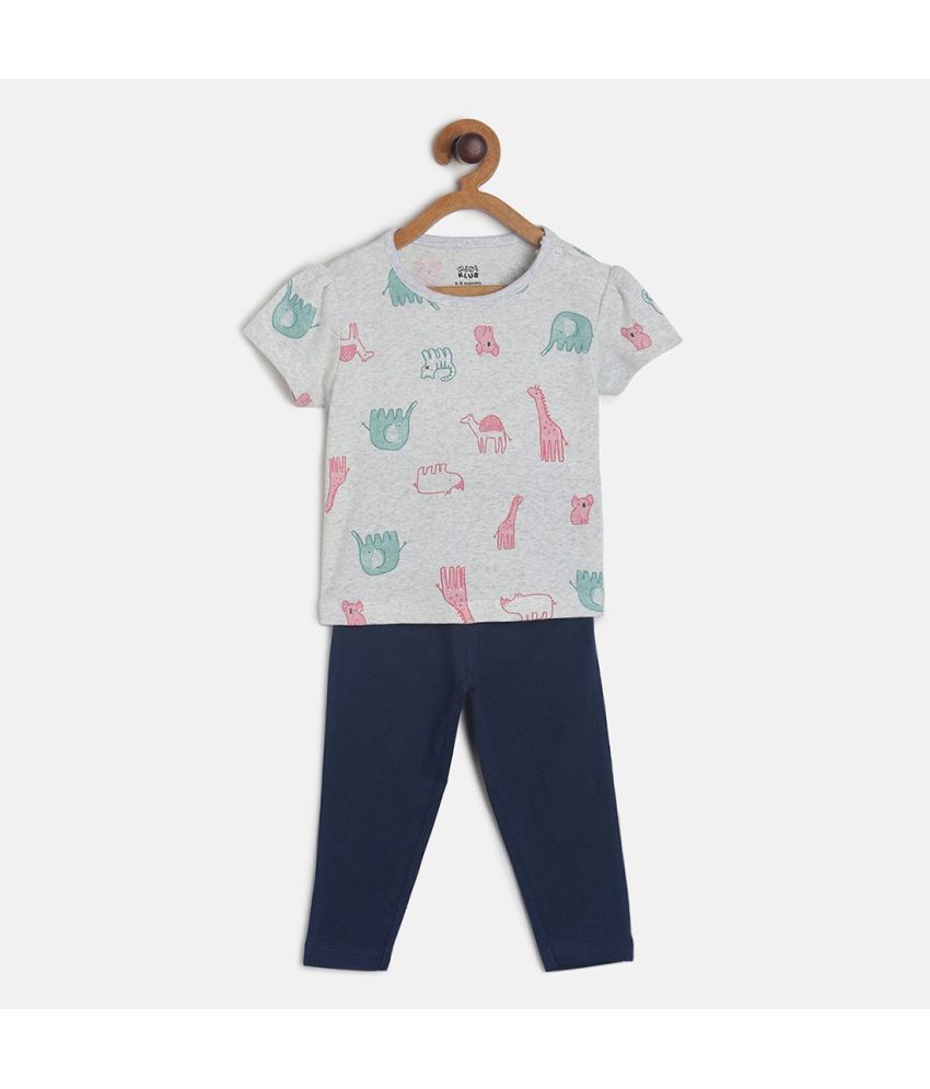     			MINI KLUB - Multicolor Cotton Baby Girl T-Shirt & Trouser ( Pack of 1 )