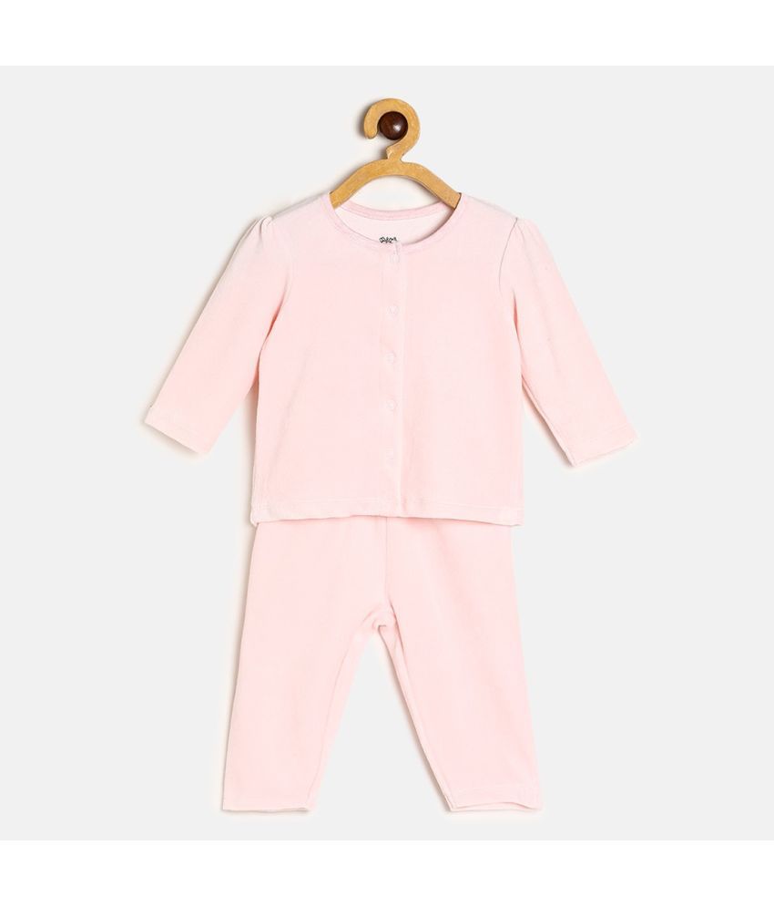     			MINI KLUB - Pink Cotton Baby Girl Top & Trouser ( Pack of 1 )