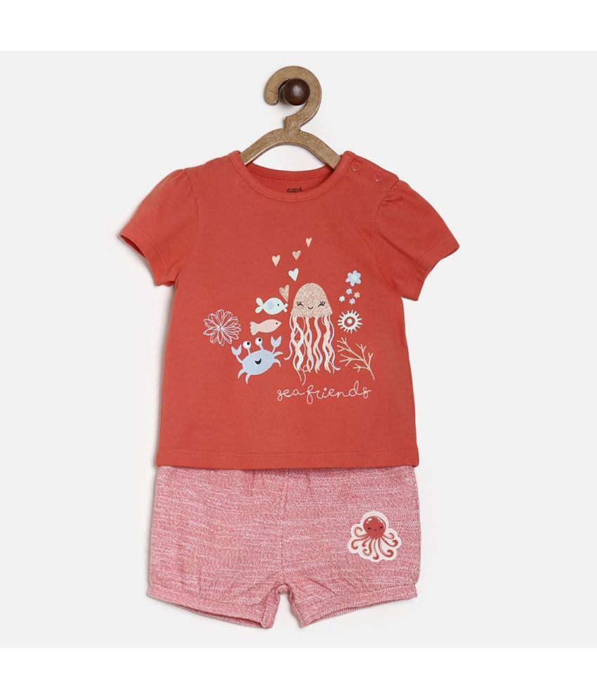     			MINI KLUB Pack of 1 Baby Girls Cotton Top & Shorts ( Red )