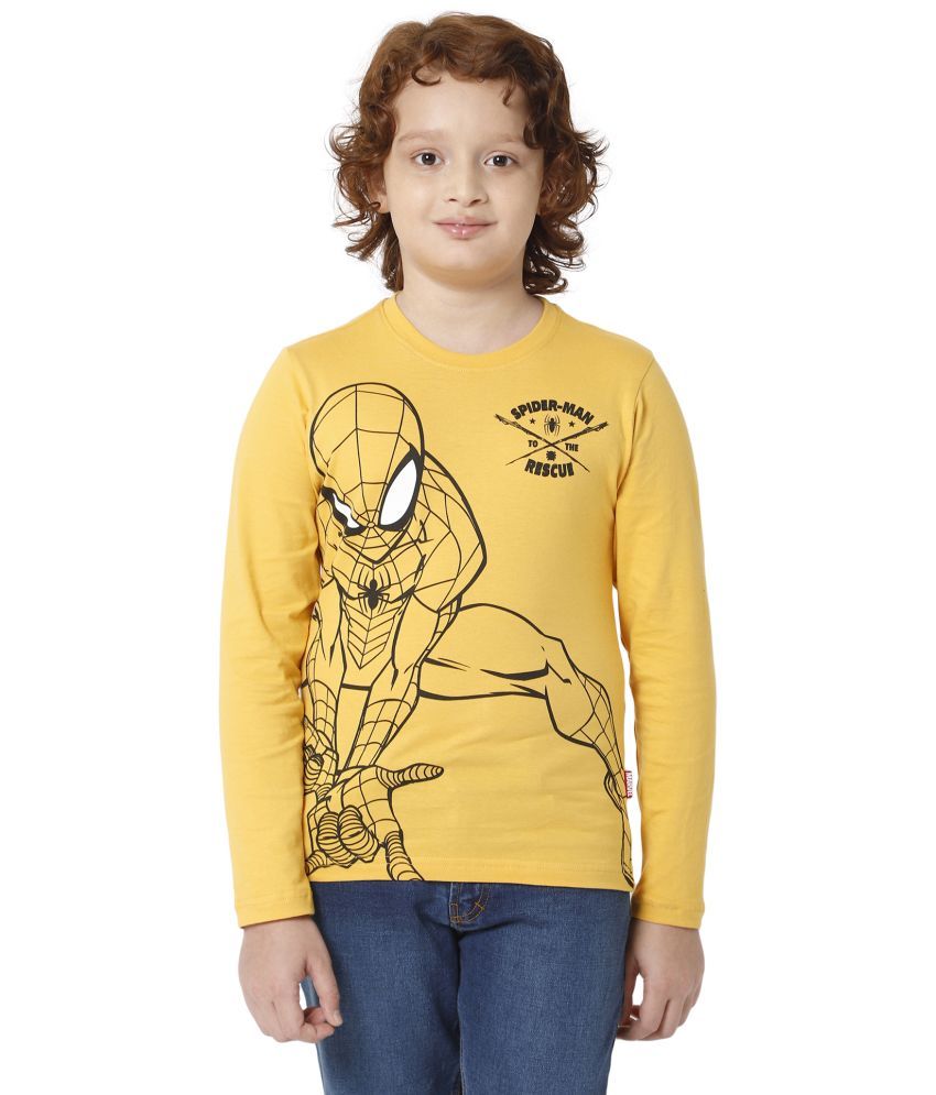     			Proteens - Mustard Cotton Blend Boy's T-Shirt ( Pack of 1 )