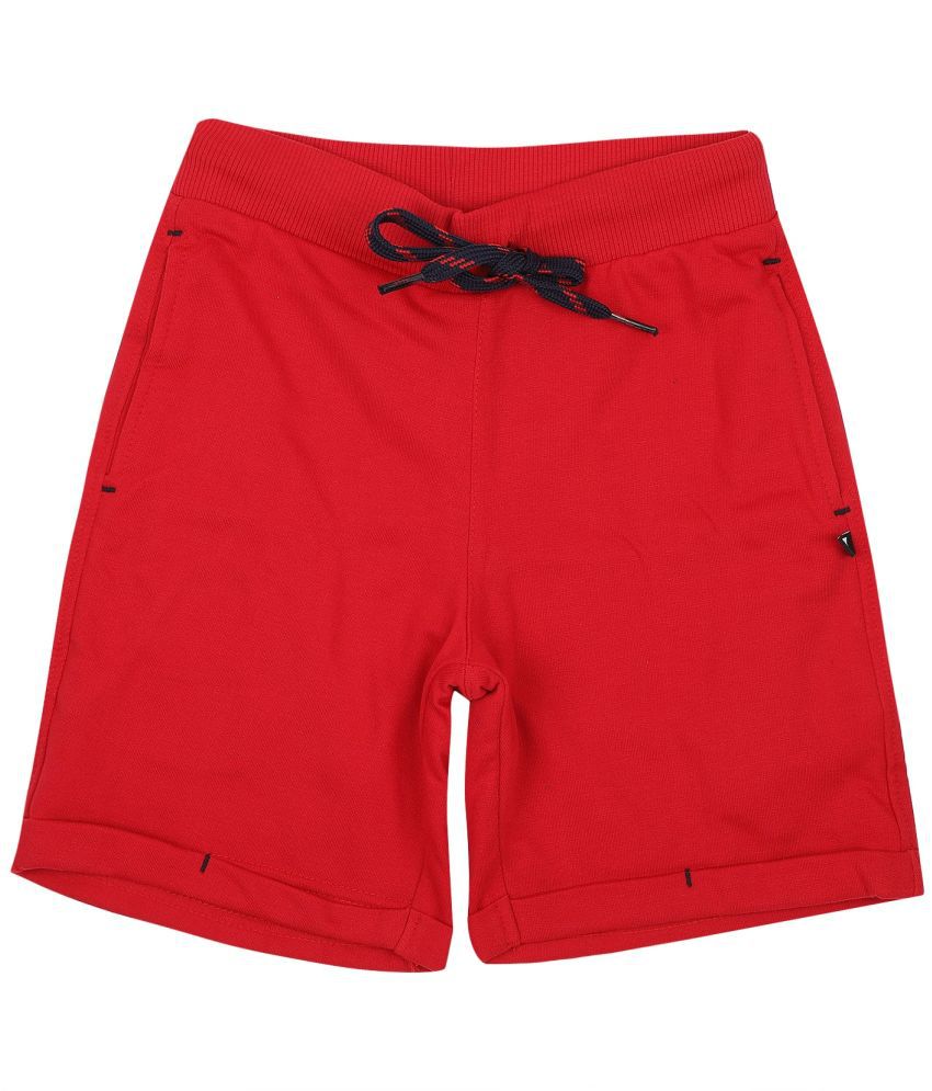     			Proteens - Red Cotton Boys Shorts ( Pack of 1 )