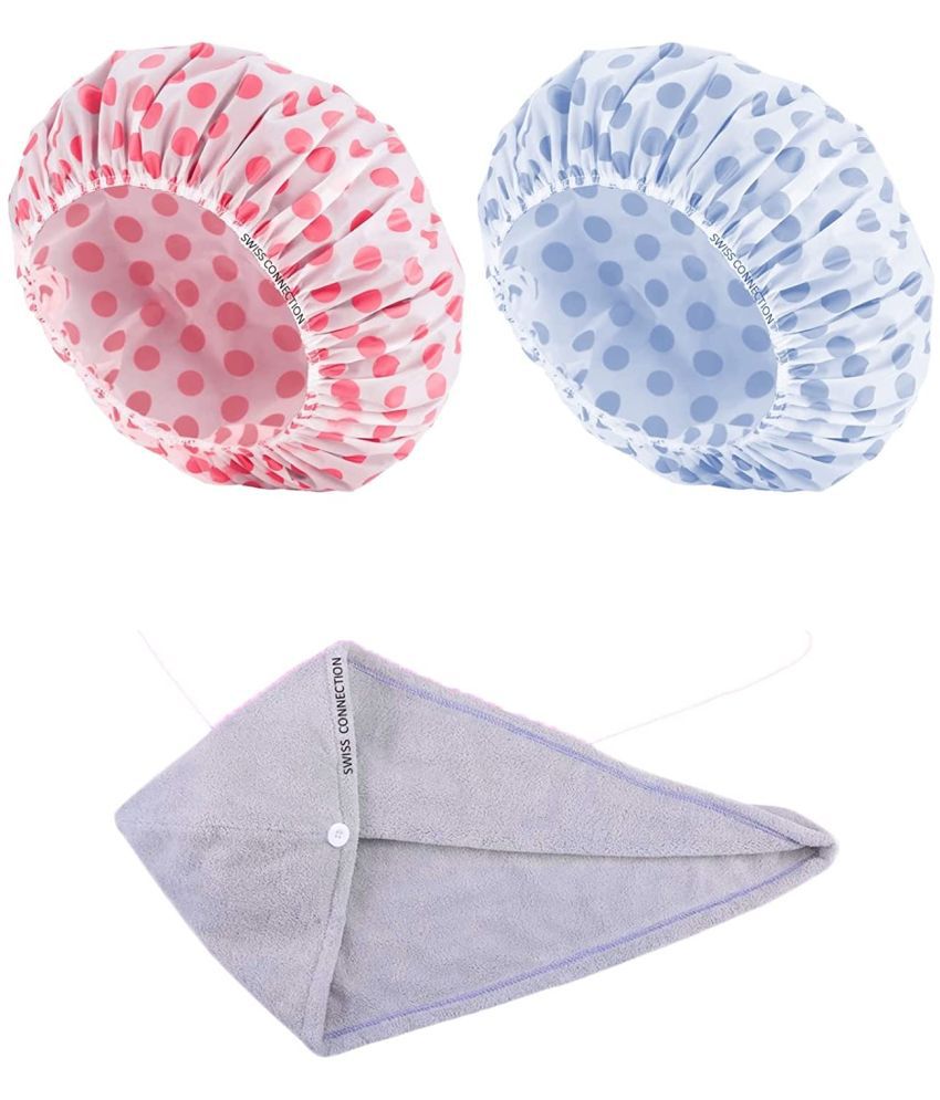     			Swiss Connection Free Size 2 Shower Cap Pack of 3