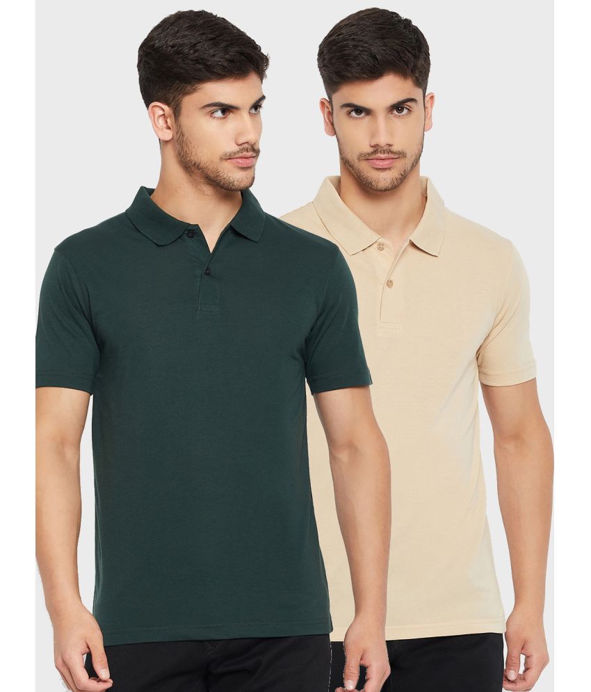     			UNIBERRY - Green Cotton Blend Regular Fit Men's Polo T Shirt ( Pack of 2 )