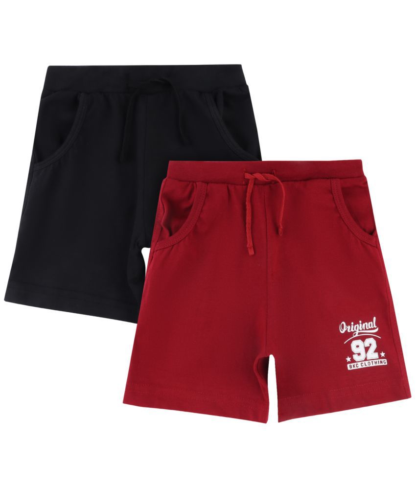     			Bodycare Boys Shorts Solid Black & Mehroon Pack Of 2