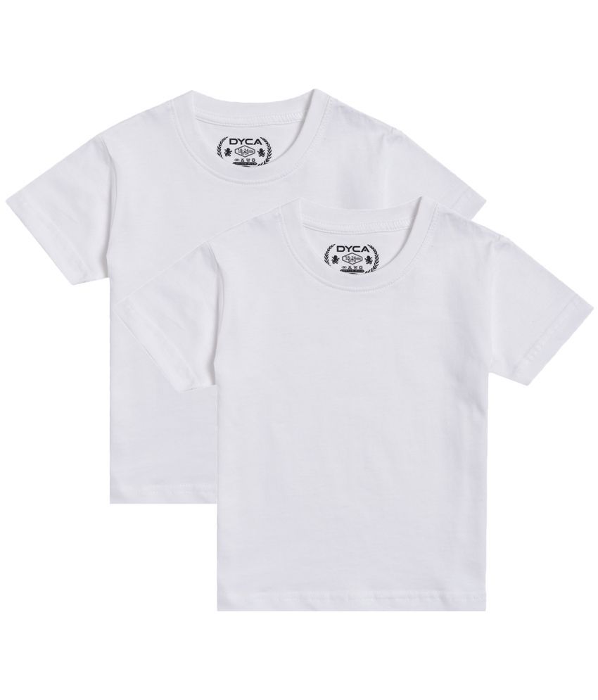     			DYCA - White Baby Boy T-Shirt ( Pack of 2 )