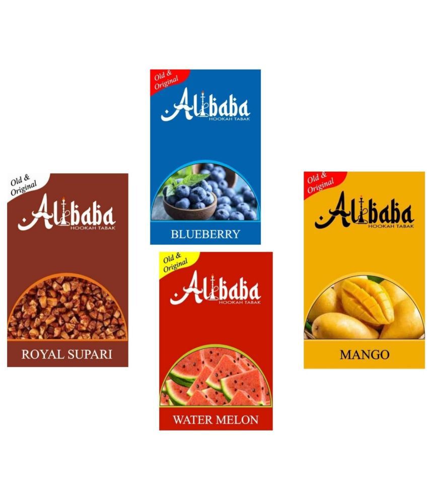     			Alibaba Hookah Flavors Royal Supari, Blueberry, Water Melon, Mango (Pack of 4)