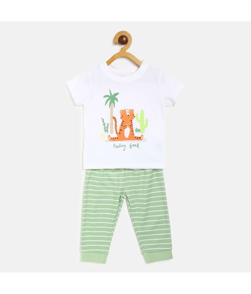     			MINI KLUB - Green Cotton Baby Boy T-Shirt & Trouser ( Pack of 1 )