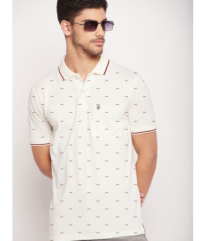    			UNIBERRY - Cream Cotton Blend Regular Fit Men's Polo T Shirt ( Pack of 1 )