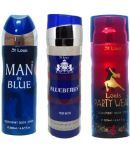 St Louis - 1 MAN IN BLUE  1BLACK BERRY 1PARTY WEAR Deodorant Spray for Unisex 600 ml ( Pack of 3 )