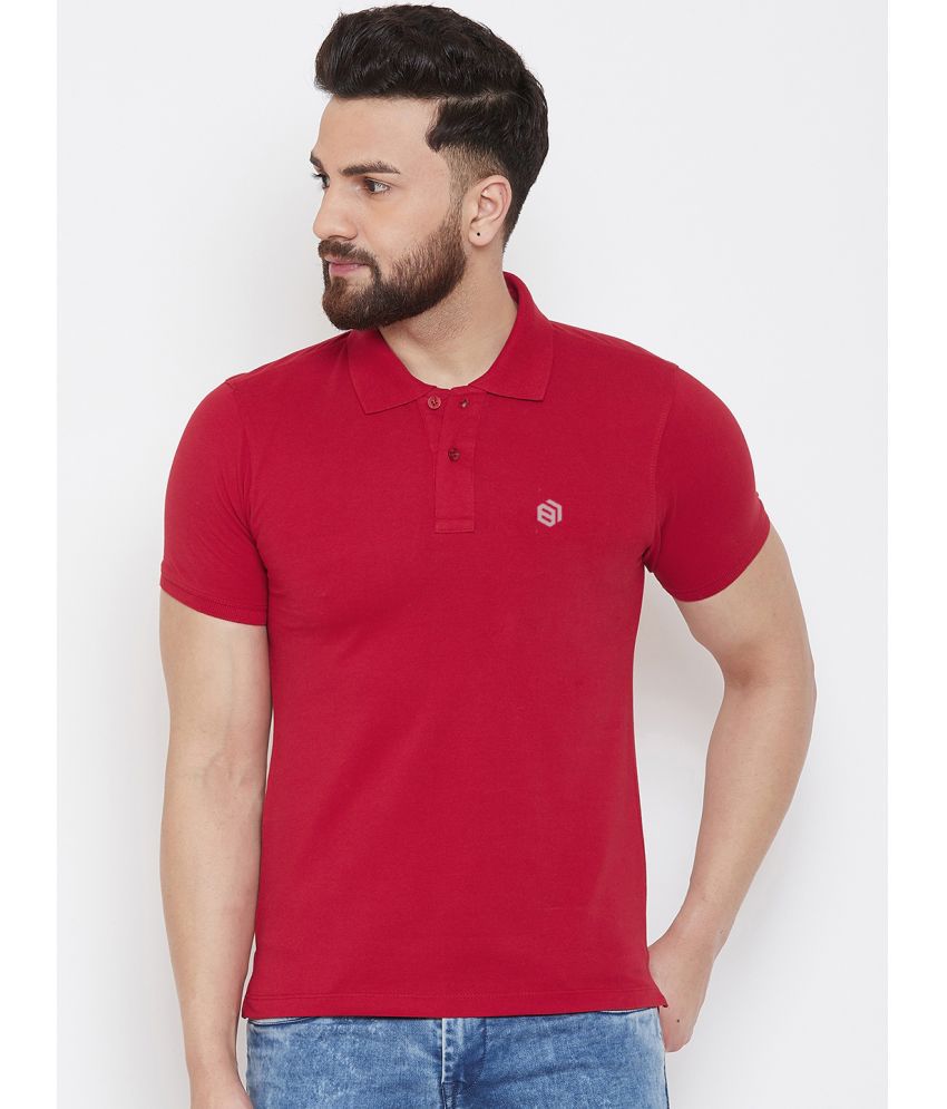     			BISHOP COTTON - Red Cotton Blend Regular Fit Men's Polo T Shirt ( Pack of 1 )