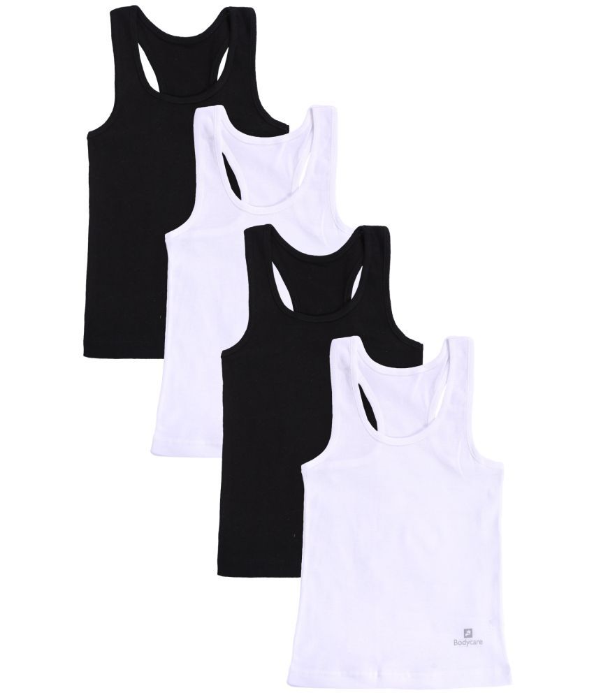     			Bodycare Girls Vest Dori Neck Sleeveless Pack Of 4-Black & White