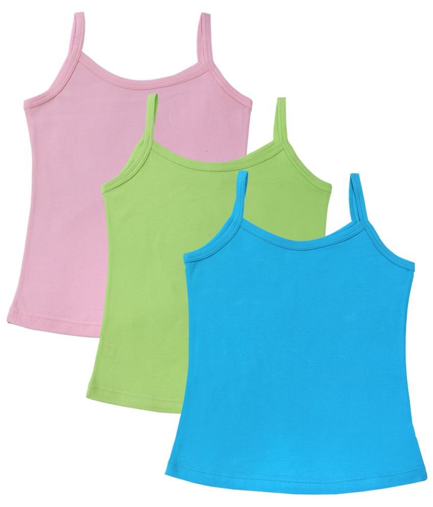     			Bodycare Girls Vest Dori Neck Sleeveless Pack Of 3-Assorted