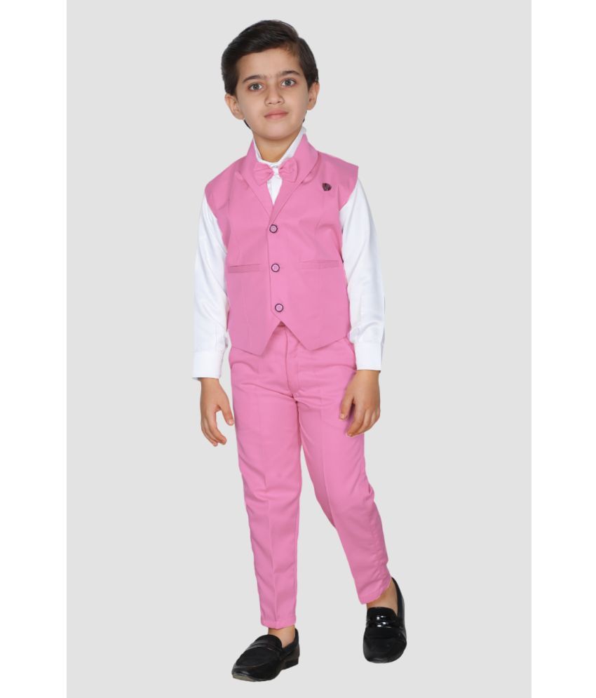     			Fourfolds Pack of 1 Boys Cotton Blend Shirt & Pants ( Pink )