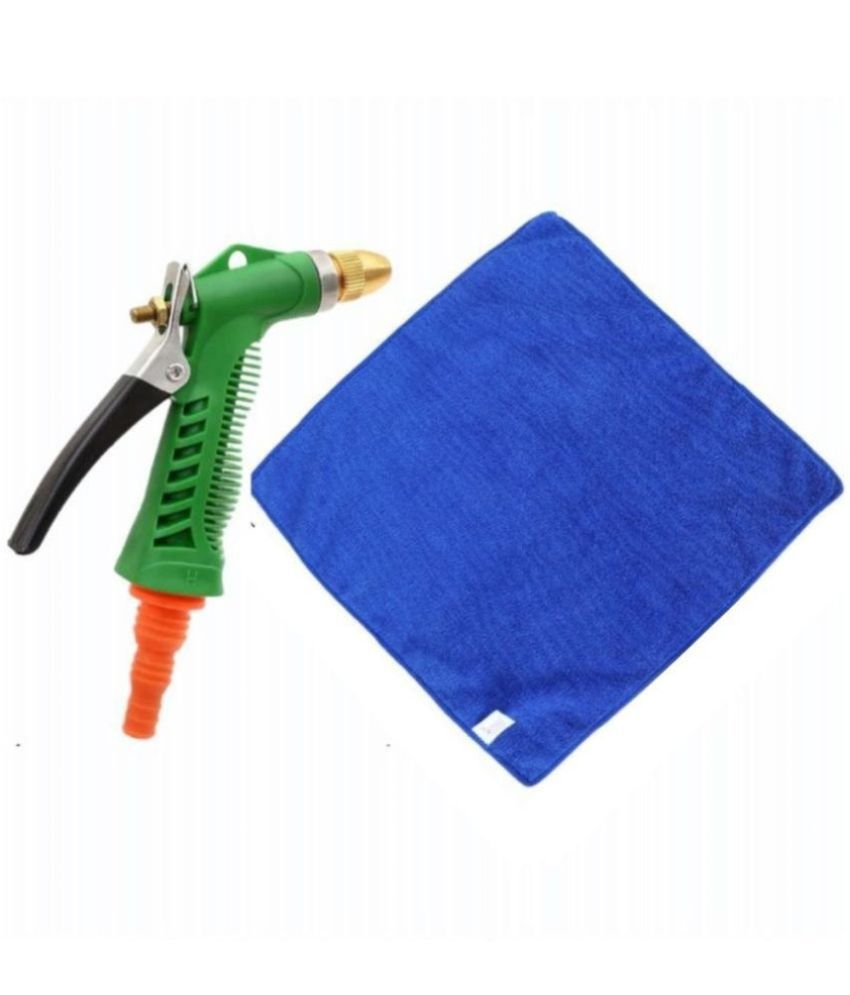     			HOMETALES  - Combo Of Water Spray Gun And Microfiber Cloth Plastic Gadget Tool ( Pack of 2 )