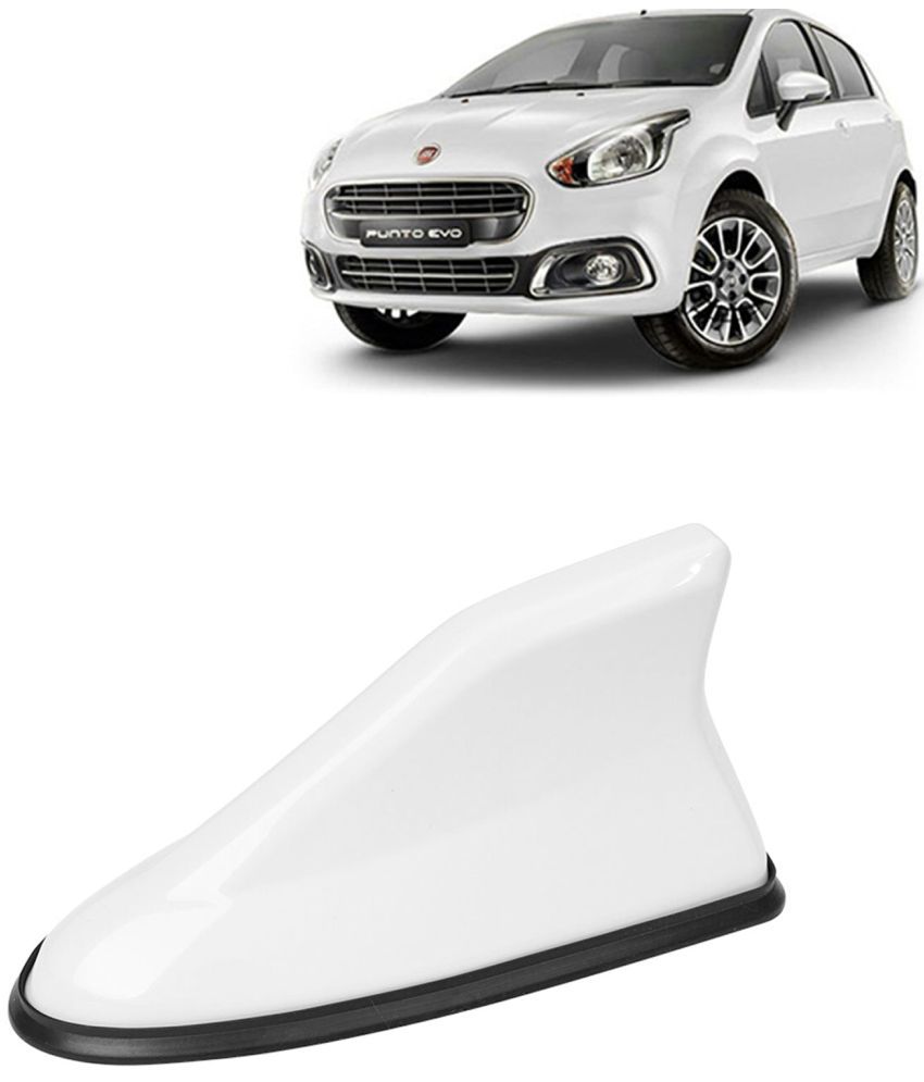     			Kingsway Shark Fin Antenna Roof Aerial Base AM FM Redio Signal, Replace Existing Car Antenna, Waterproof Rubber Ring with ABS Body, Universal Fit for Fiat Punto Evo 2012 - 2019, 1 Piece - White