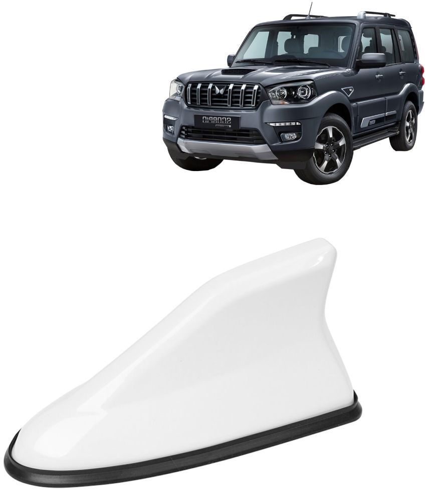     			Kingsway Shark Fin Antenna Roof Aerial Base AM FM Redio Signal, Replace Existing Car Antenna, Waterproof Rubber Ring with ABS Body, Universal Fit for Mahindra Scorpio Classic 2022 Onwards, White