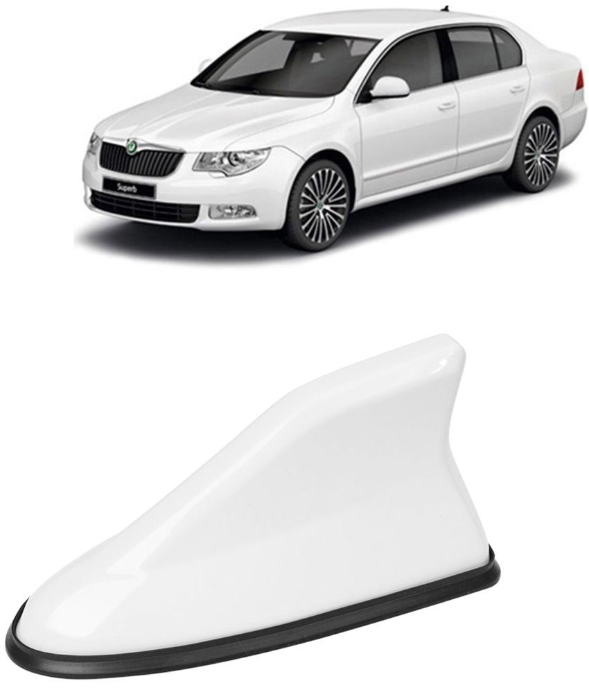     			Kingsway Shark Fin Antenna Roof Aerial Base AM FM Redio Signal, Replace Existing Car Antenna, Waterproof Rubber Ring with ABS Body, Universal Fit for Skoda Superb 2008 - 2015, 1 Piece - White