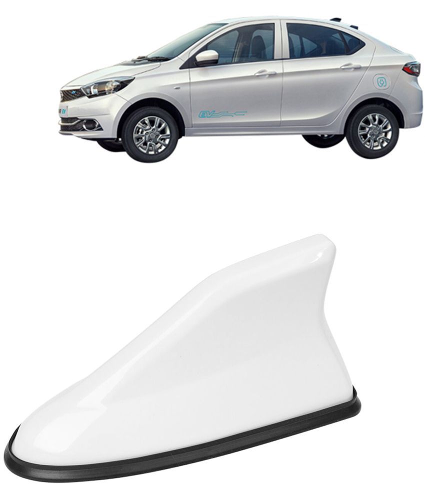     			Kingsway Shark Fin Antenna Roof Aerial Base AM FM Redio Signal, Replace Existing Car Antenna, Waterproof Rubber Ring with ABS Body, Universal Fit for Tata Tigor EV 2019 Onwards, 1 Piece - White
