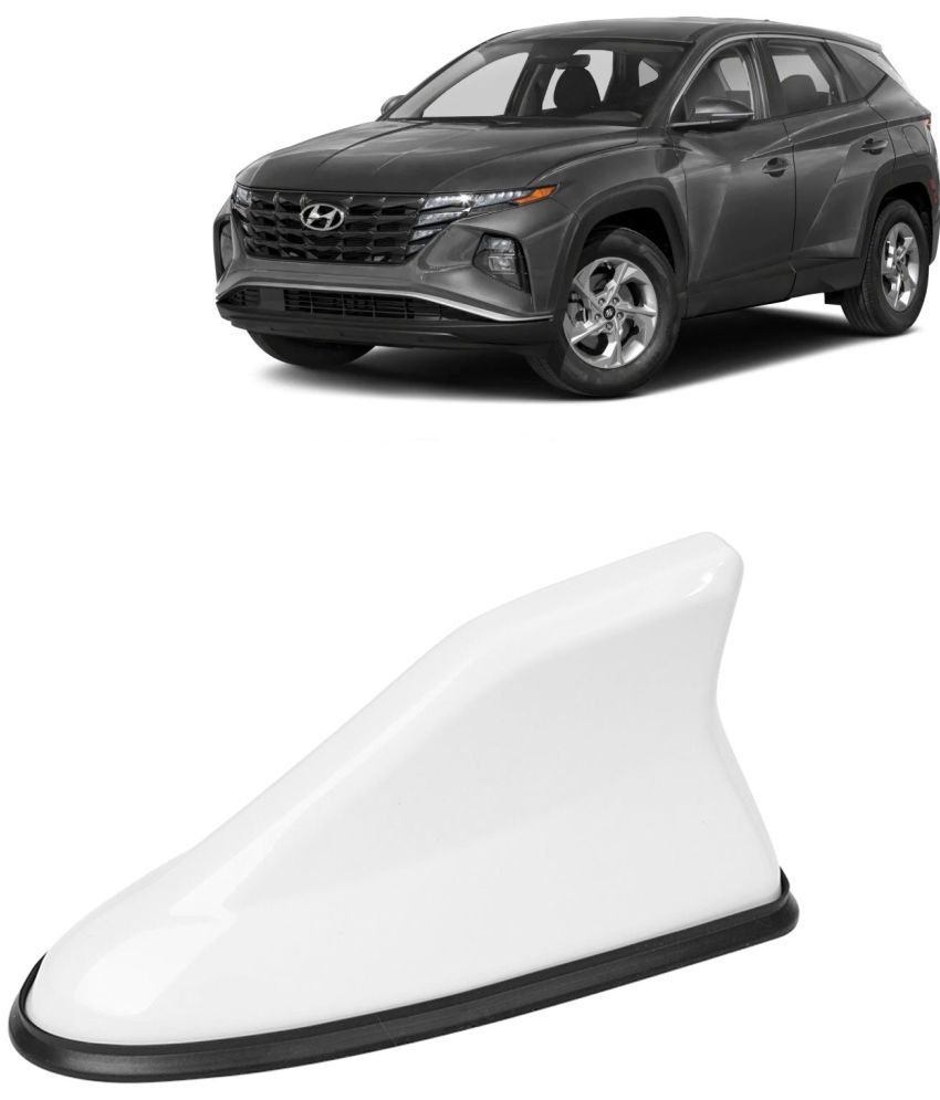     			Kingsway Shark Fin Antenna Roof Aerial Base AM FM Redio Signal, Replace Existing Car Antenna, Waterproof Rubber Ring with ABS Body, Universal Fit for Hyundai Tucson 2022 Onwards, 1 Piece - White