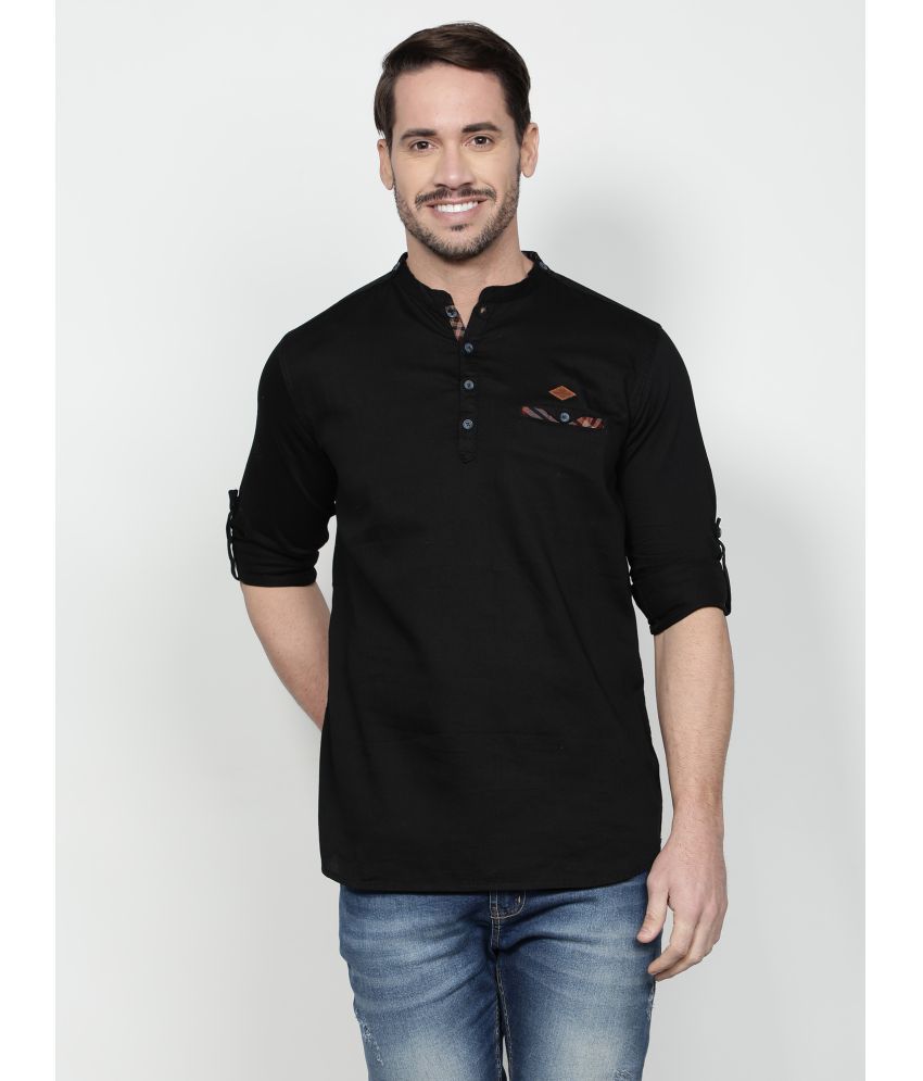     			Kuons Avenue - Black Cotton Men's Regular Kurta ( Pack of 1 )