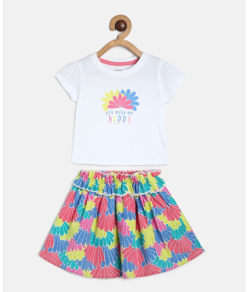     			MINI KLUB - Multicolor Cotton Baby Girl Top & Skirt ( Pack of 1 )
